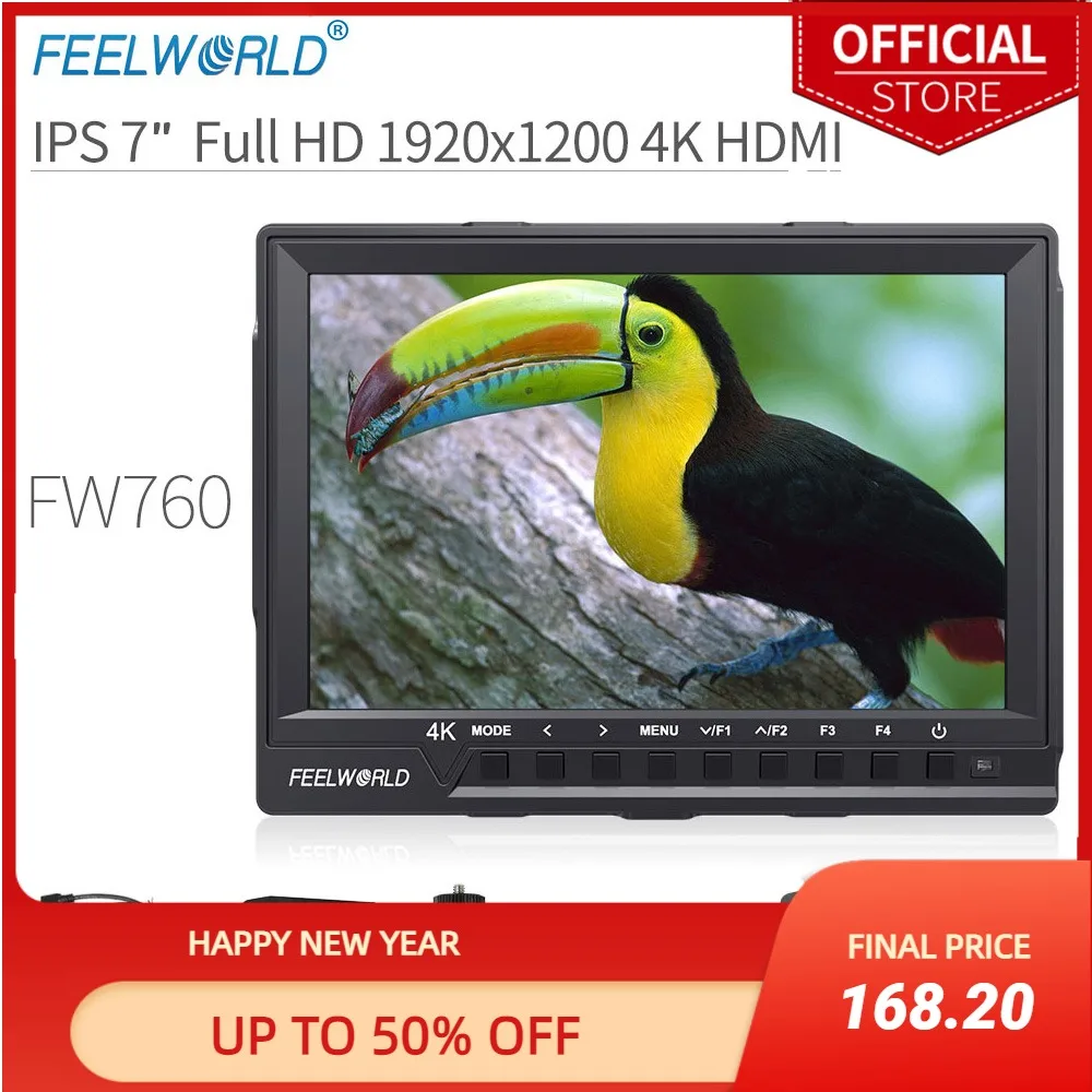 Feelworld 7 дюймов IPS 4K Full HD 1920x1200 HDMI на камере полевой монитор с тайком фокуса помощь