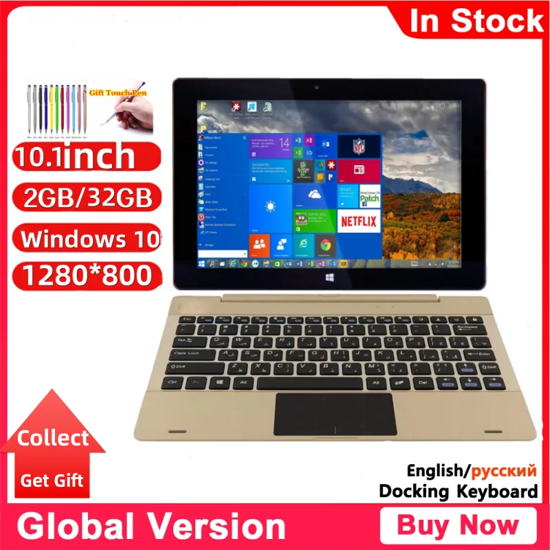 

New Arrival 2GBRAM 32G ROM Tablet PC X5- Z8350 CPU 10.1 '' Windows 10 Dual Camera WIFI 5000mAh Quad Core 1280 x 800 IPS