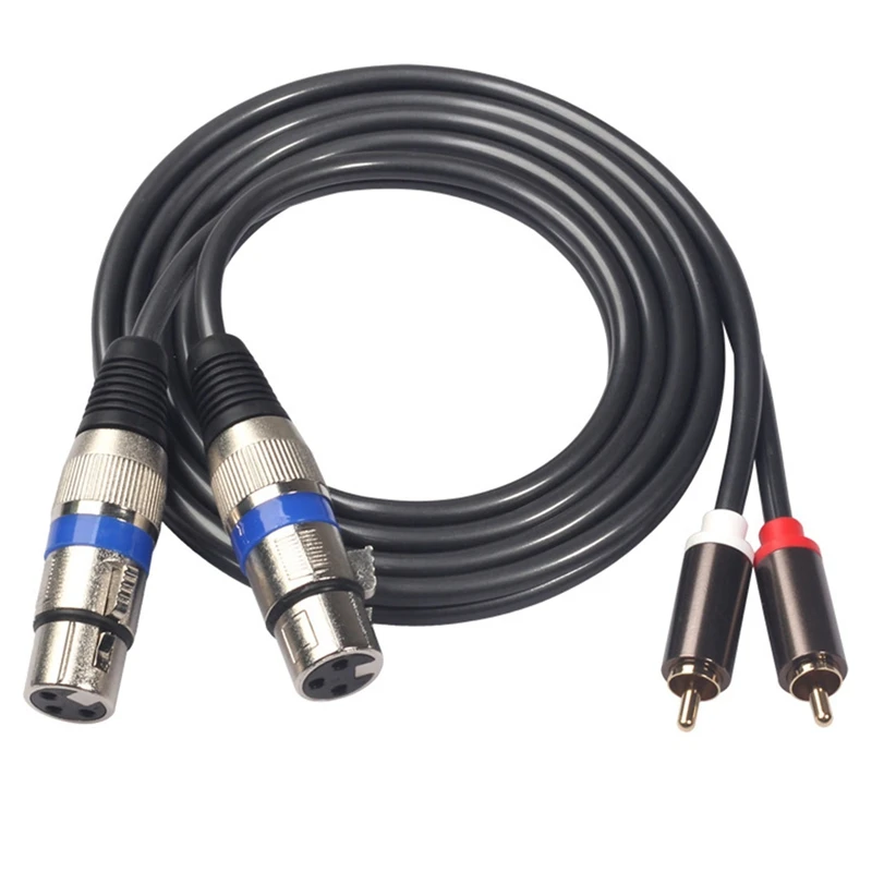 

Hi-Fi аудиокабель 2 Rca штекер к Xlr 3-контактный гнездовой микшерный консоль усилитель двойной Rca к двойному Xlr замшевый кабель
