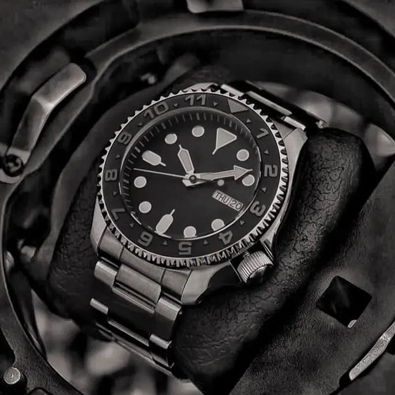 

skx 007 Frosted silver Watch Sapphire glass 316L stainless steel case Glass back cover fit nh36 movement dial can custom logo