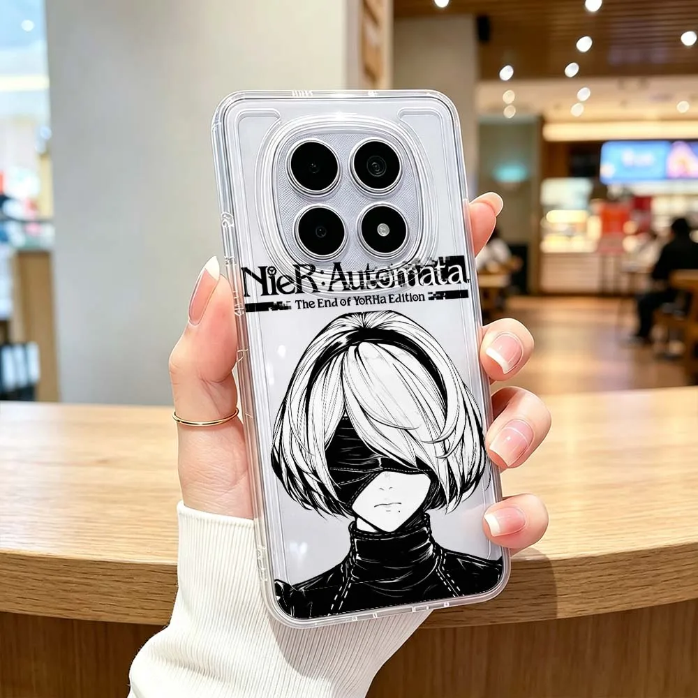 Фото Аниме-чехол NieR Automata для Xiaomi POCO X7 X6 X5 F7 F6 F5 F4 M8 M6 C85 C71 Pro, прозрачный защитный чехол для телефона №4