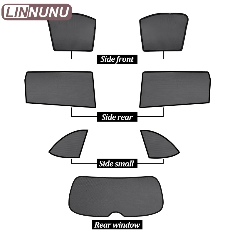 Солнцезащитная шторка LINNUNU для Toyota Highlander XU70 2021-2026, магнитная сетка на окно, защита от УФ-излучения, аксессуары для конфиденциальности (art.: 3920db3dd9bc4) - 3920db3dd9bc4