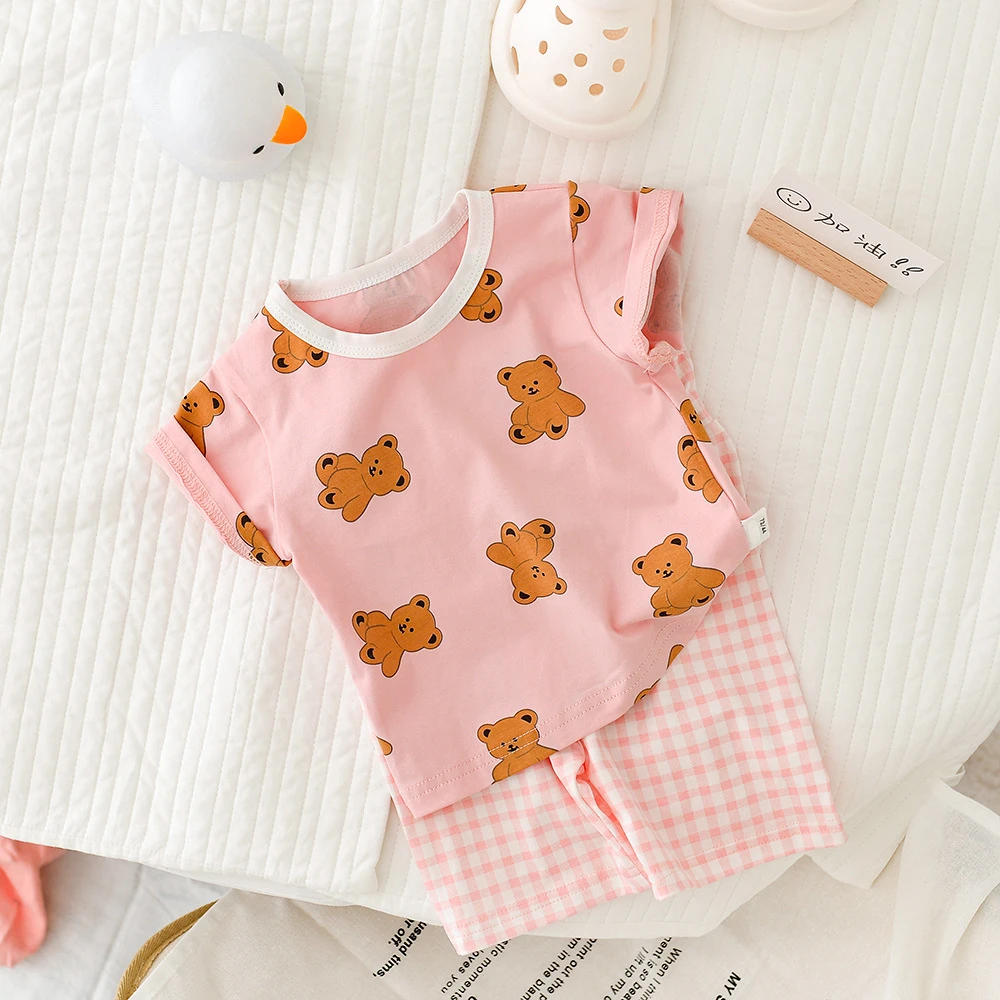 Fashion Toddler Baby Boys Girl Summer Clothes Sets Baby Girl Clothing Set Kids Casual Sweatshirt Pants 2Pcs Suit