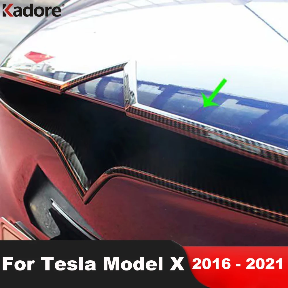 

Передняя решетка, капот, крышка двигателя, отделка для Tesla Model X 2016-2019 2020 2021, декоративная полоса из углеродного волокна, автомобильные аксессуары