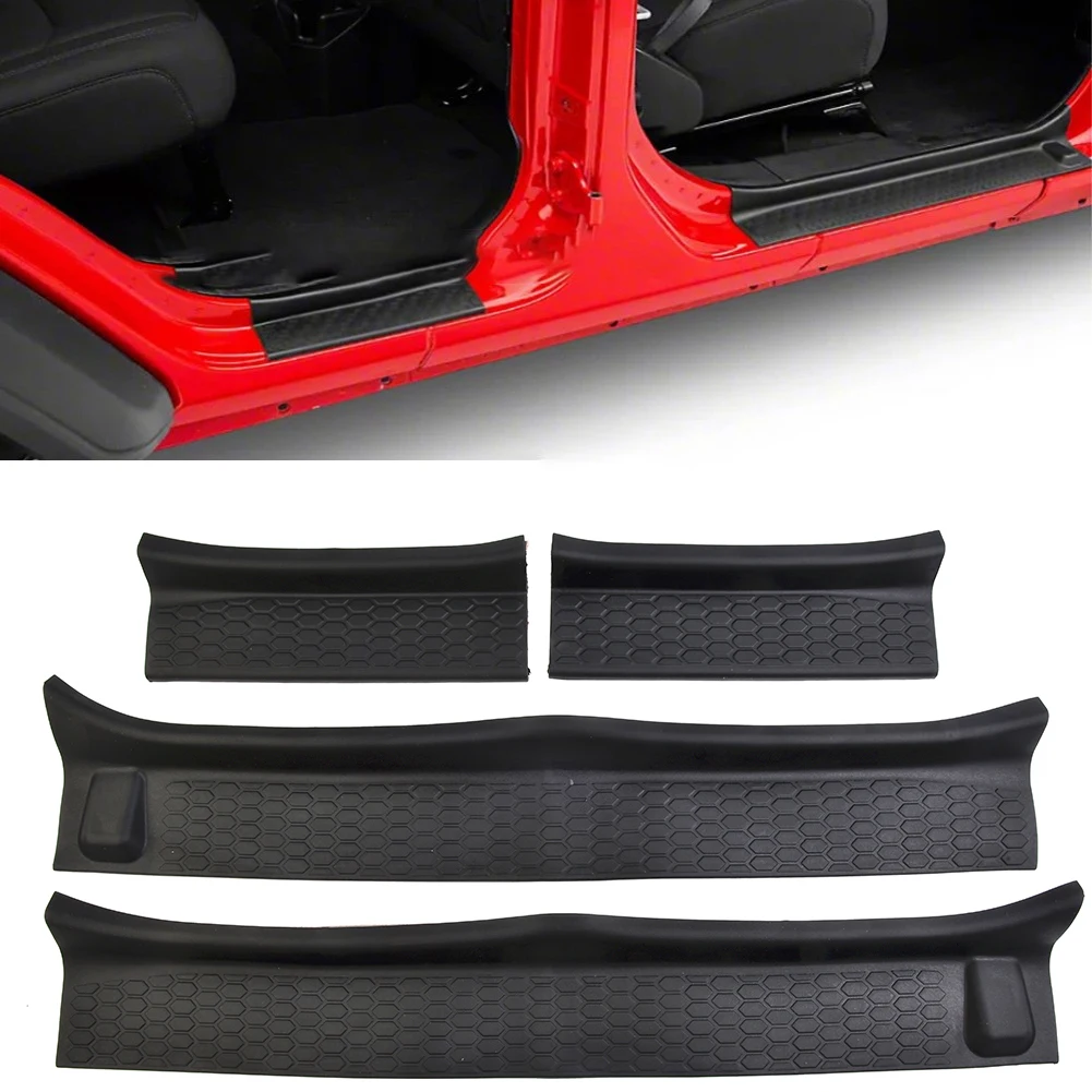 

Car Door Sill Plate Pedal Entry Rubber Guard Stickers Protector Cover For Jeep Wrangler JL JLU JT Gladiator 2018-2022 Car Parts