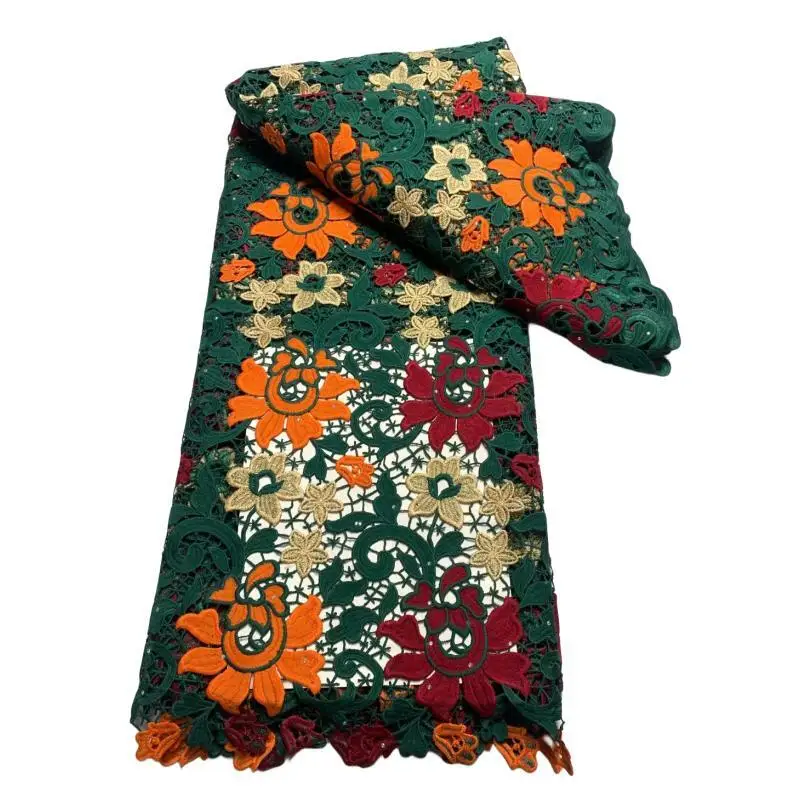 

LatestClassic Роскошная африканская вышивка тяжелый гипюр шнур с камнями ткань торжественное кружево для детской одежды NN5898_V