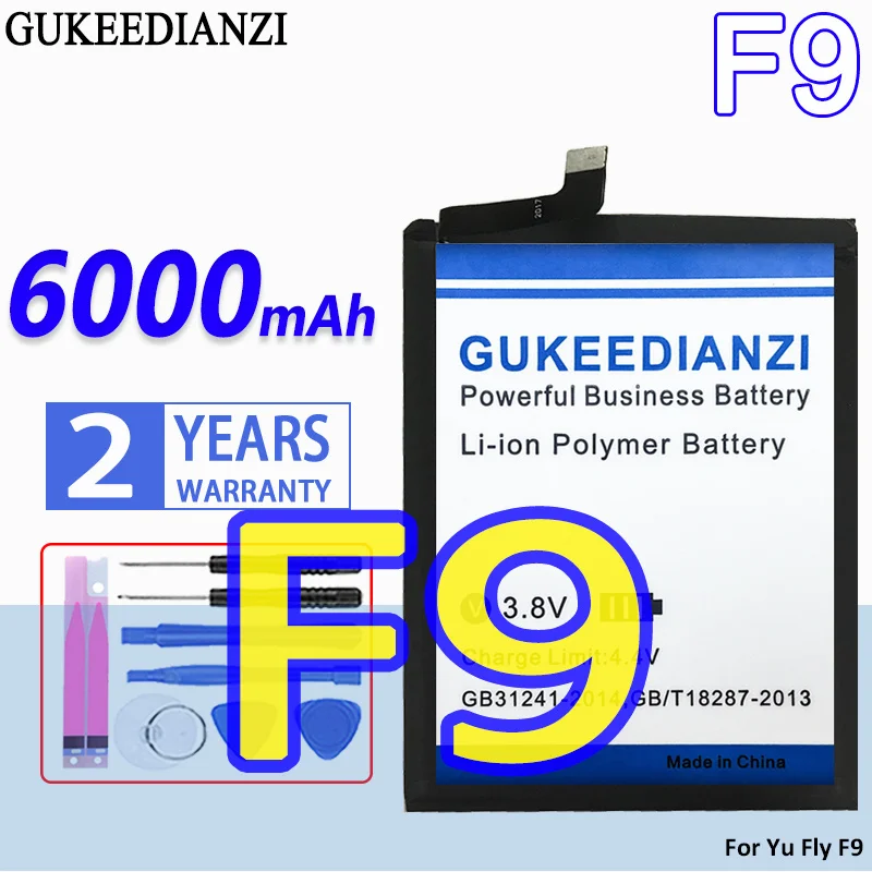 

Сменный аккумулятор GUKEEDIANZI большой емкости F9 6000 мАч для Yu Fly F9 TY001/JKCW