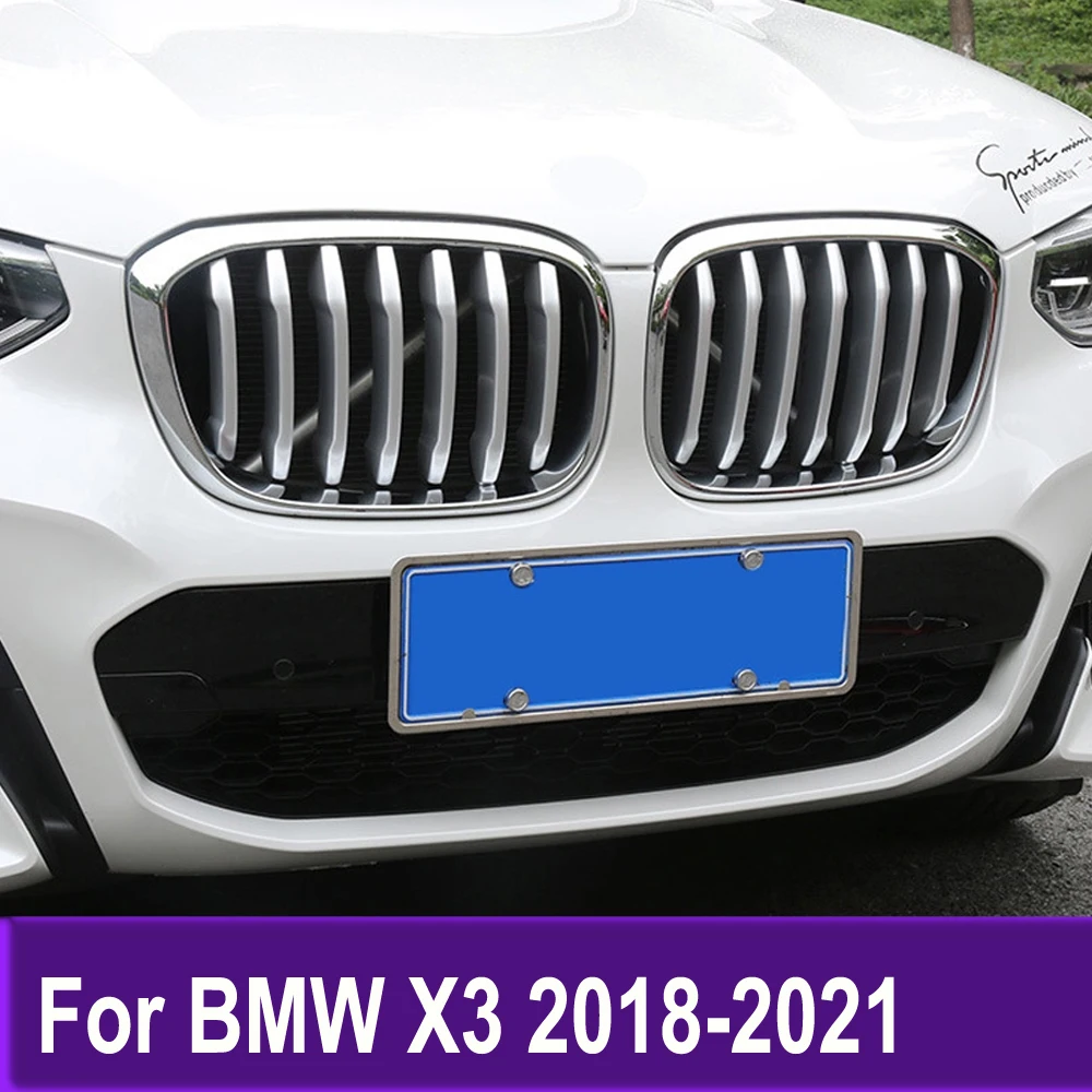 

Автомобильный Стайлинг для BMW X3, 2018, 2019, 2020, 2021, Передние решетки для гриля, накладки, наклейки, внешние аксессуары, украшение