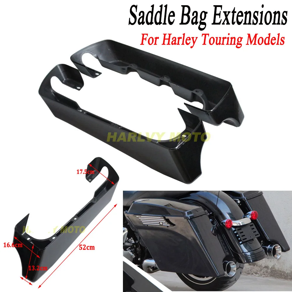 

Black 4" Hard Stretched Saddle Bag Extensions For Touring Road Glide King 2014-2016