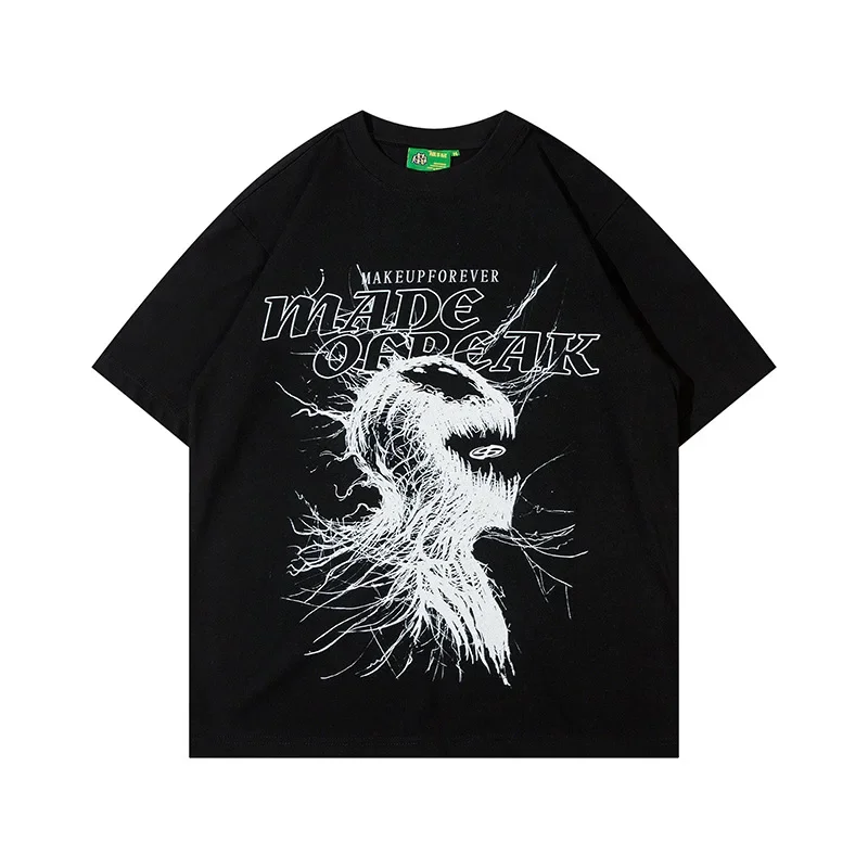 Свободная футболка свободного кроя в американском стиле с круглым вырезом и