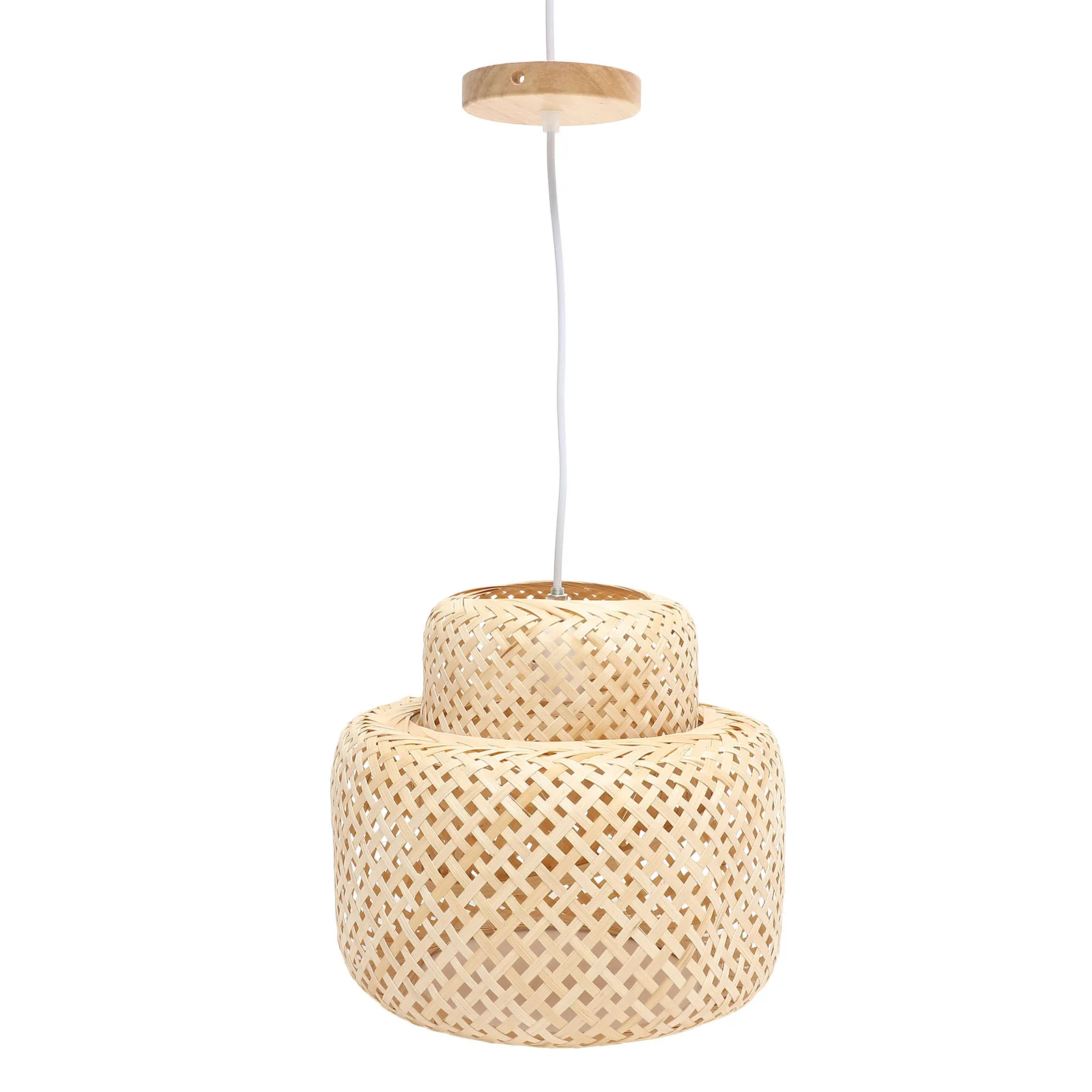 

Lampshade Rustic Style Ceiling Light Living Room Dining Table Bamboo Woven Pendant