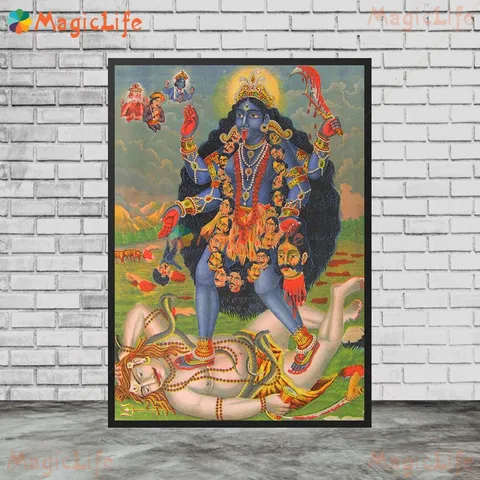 Постеры с изображением индийской религии богини Кали, настенные картины для гостиной, скандинавский постер, Настенная Картина на холсте без рамки