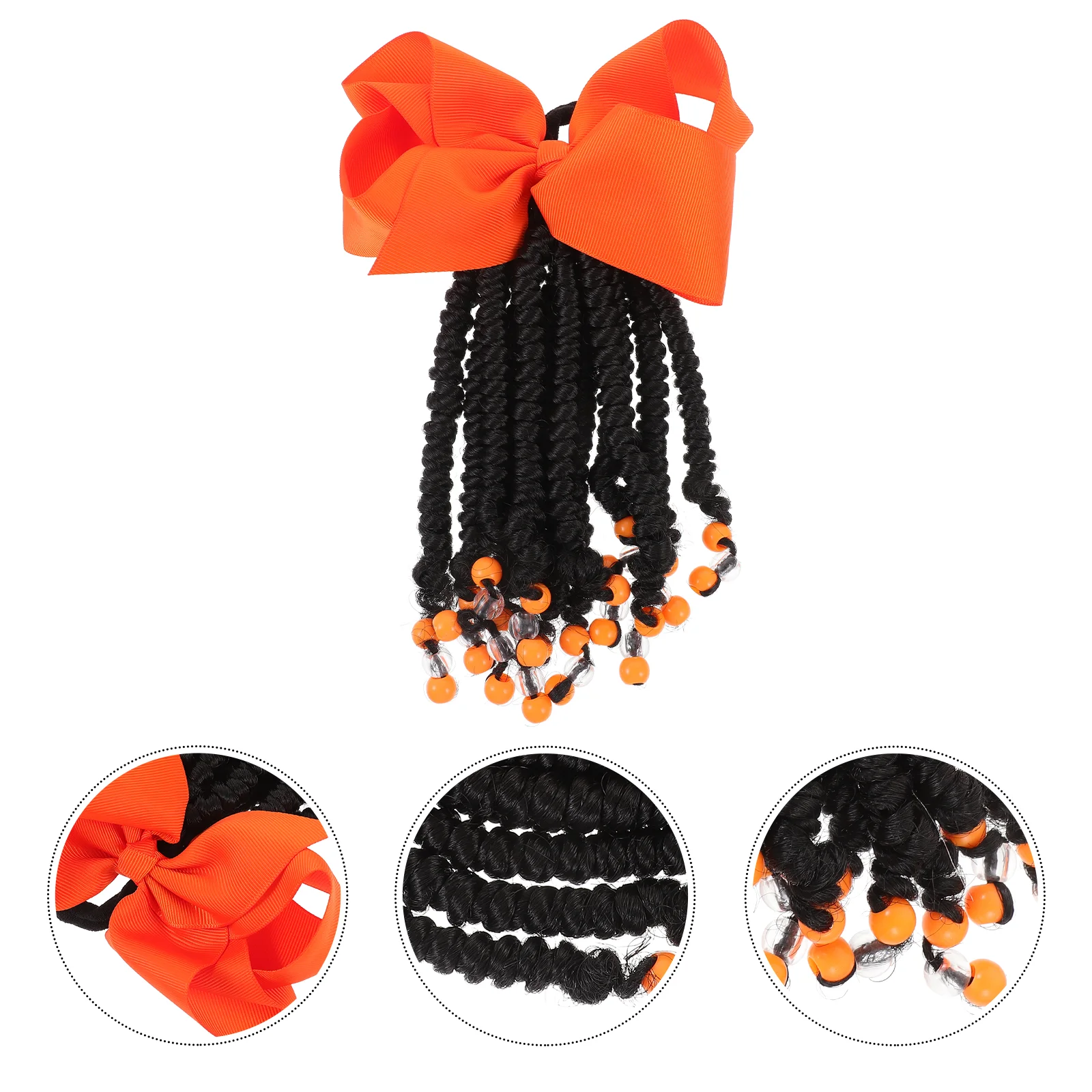 

Braiding Hair Beaded Synthetic Ponytail Extension Braided Chemical Fiber DIY Extensions