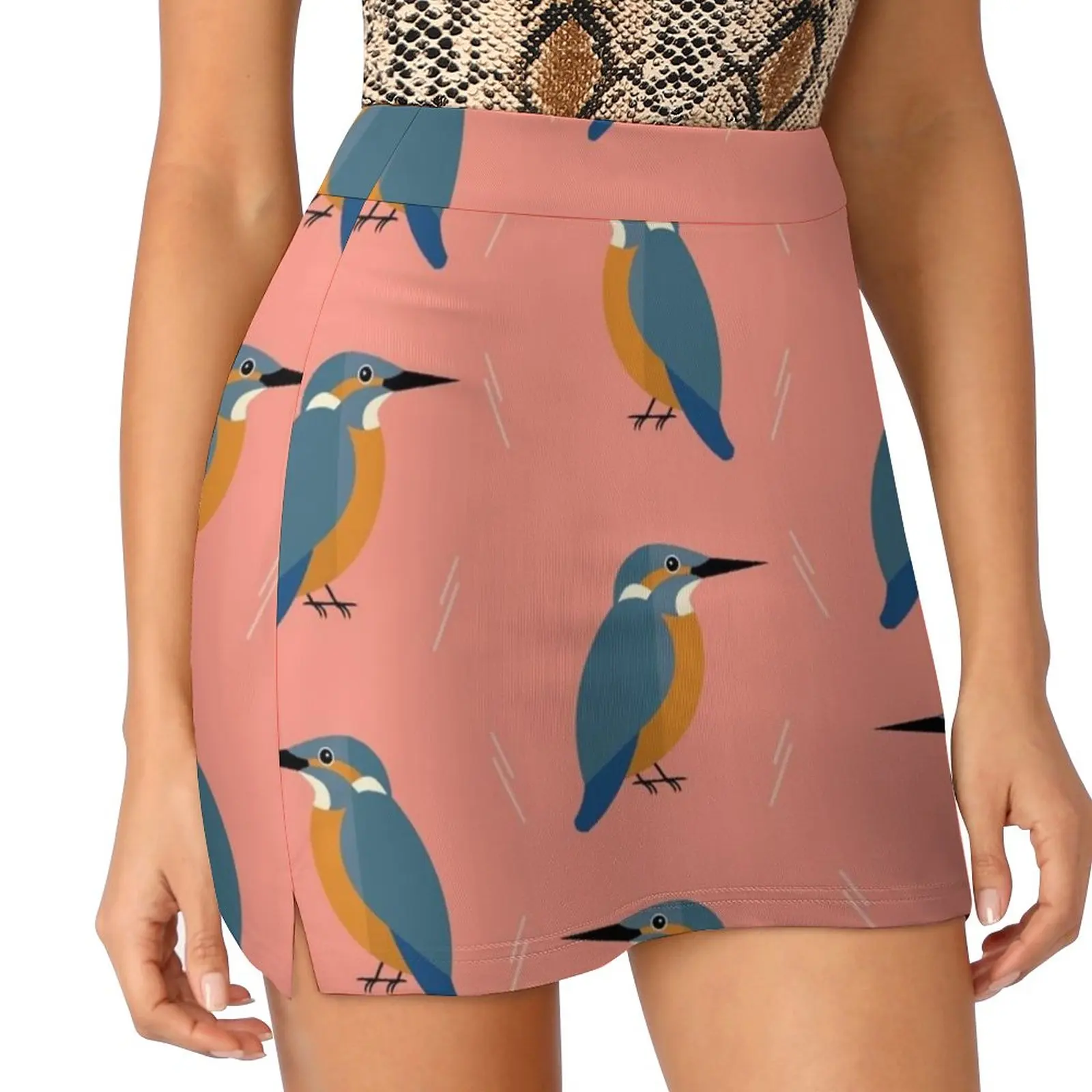 Kingfishers Everywhere Женская юбка Спортивная юбка-юбка с карманом Модная в корейском