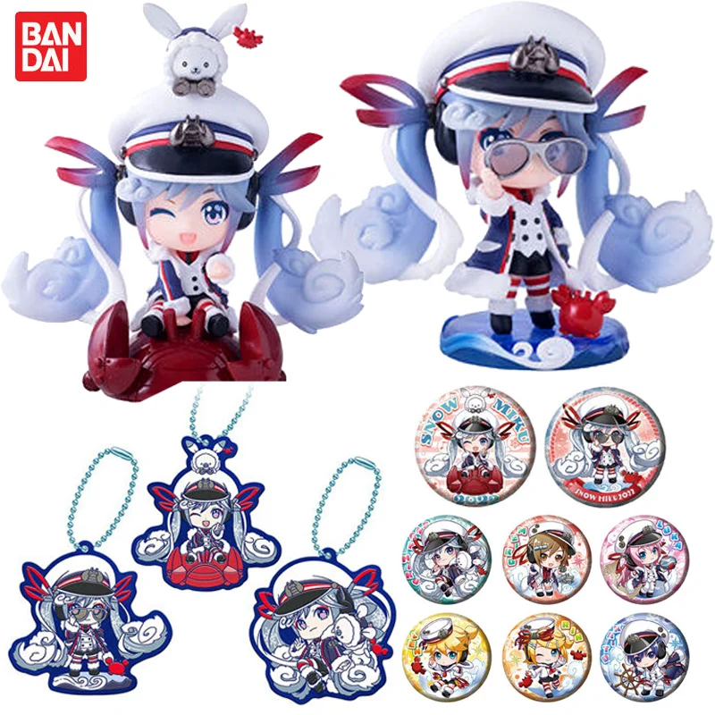 

Bandai Genuine Capsule Hatsune Miku Snow Hatsune Mini Anime Hand-made Kawaii Doll Ornament Badge Ornament Halloween Gift