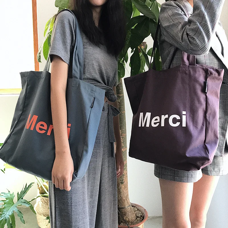 

Women's Canvas Tote Bags Korean Students Shoulder Cotton Cloth Shopping Bag Eco Foldable Shopper Bag Female Handbag for School