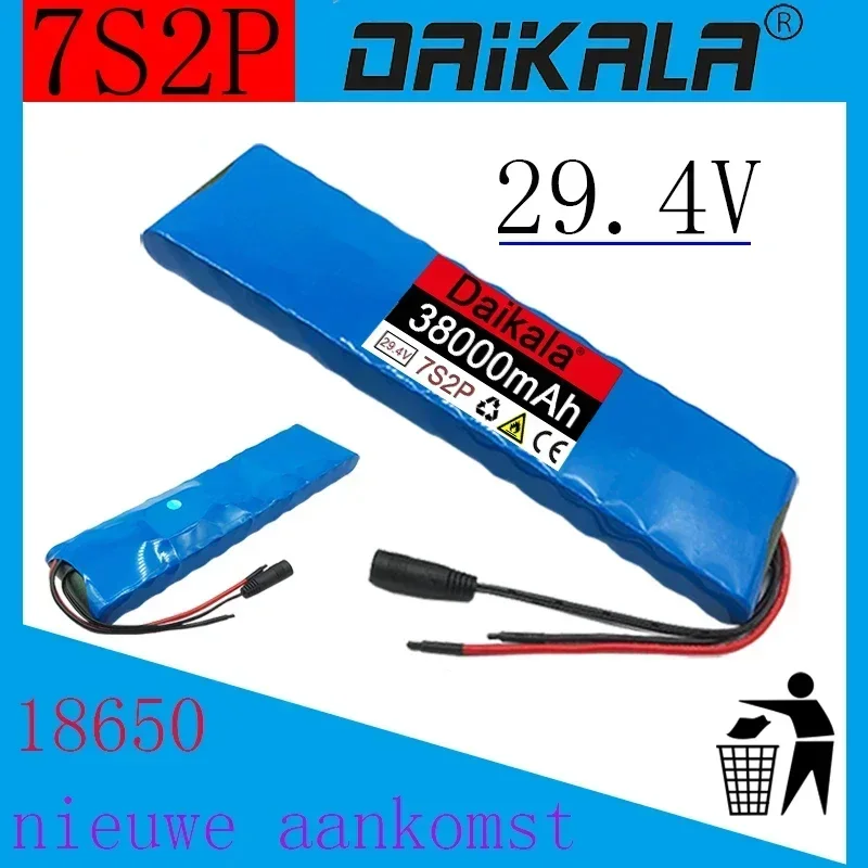 Фото Новый литий-ионный аккумулятор 7s2p 24 в 38 Ач 18650 29,4 в Ач Электрический велосипед Скутер/литий-ионный аккумулятор электрический скутер №2
