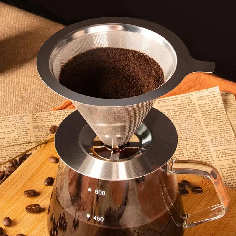 

1 шт. многоразовый держатель фильтра для кофе, Двухслойное ситечко из нержавеющей стали для кофе и чая, аксессуары для кофе, инструмент для приготовления кофе