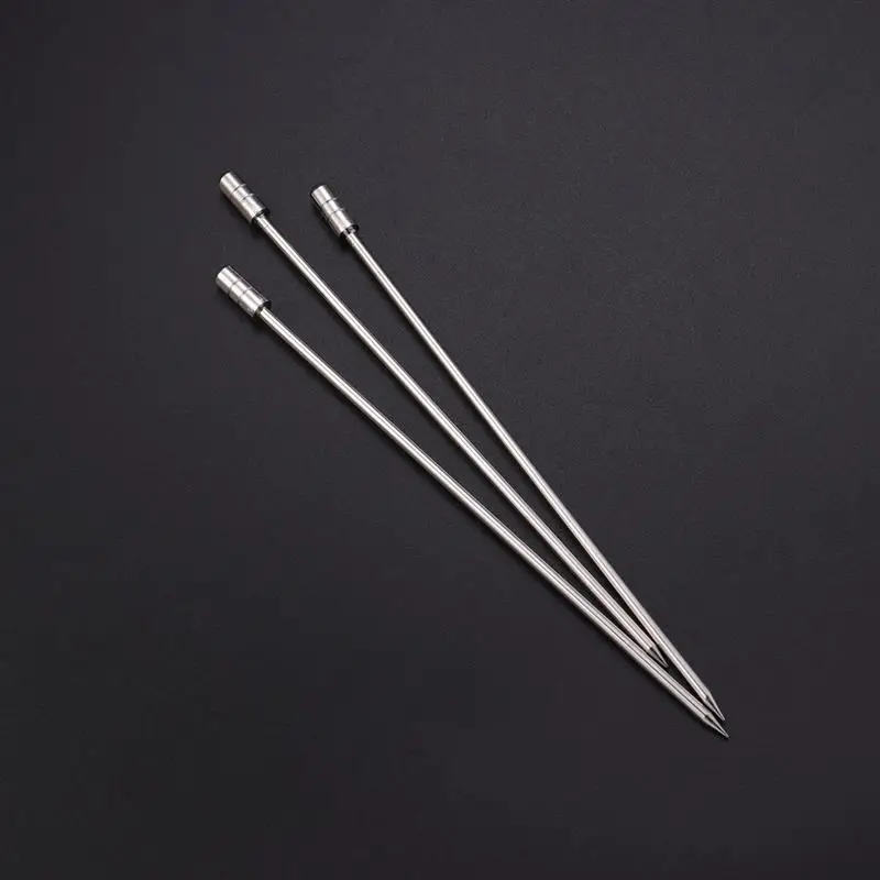 

10 Pcs 304 Stainless Steel Food Picks Reusable Cylinder Shaped Cocktail Picks Dessert Fruit Picks For Dinner Party BBQ