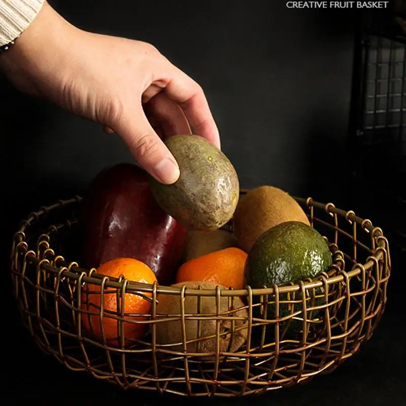 

Wire Fruit Bowl Vintage Style Wire Fruit Storage Basket Bowl For Kitchen Decorative Centerpiece Basket To Hold Fruit Vegetables