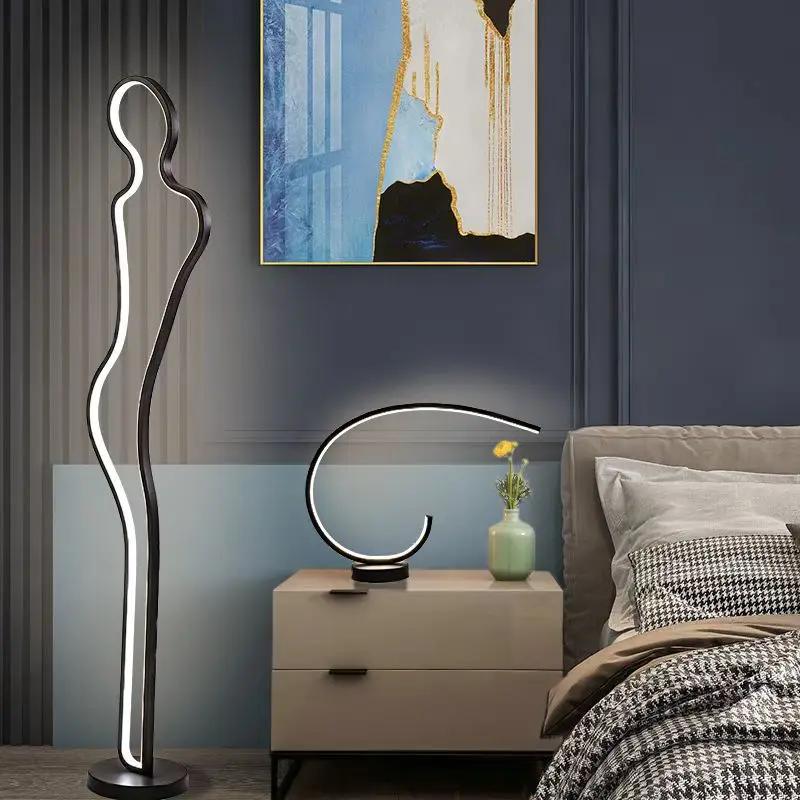 

Floor Lamp Living Room Study Bedroom Led Bedside Lamp Beauty Net Red Anchor Warm Simple Modern Vertical Table Lamp