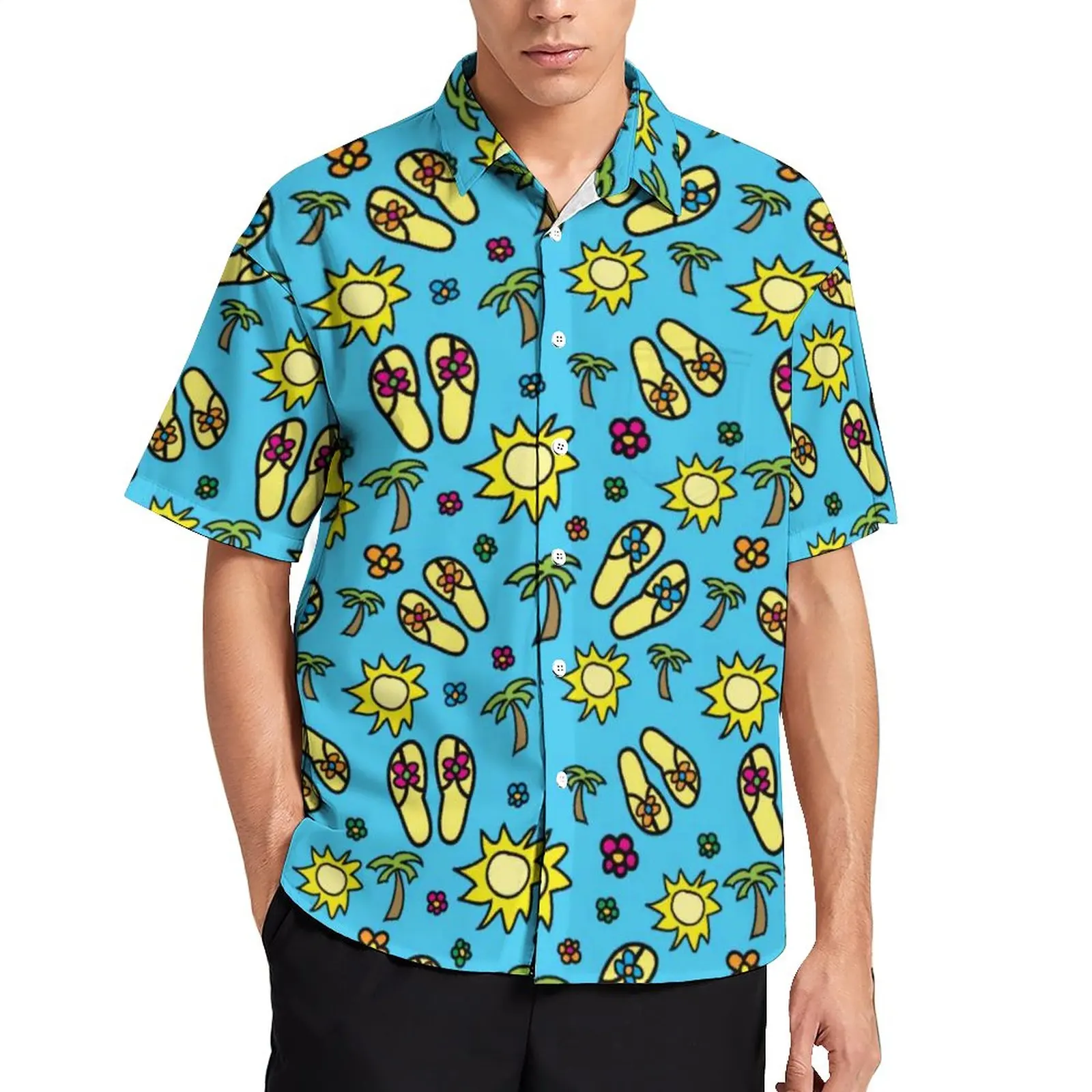 

Мужская рубашка для отпуска с изображением пальмы, абстрактные Летние вьетнамки, повседневные рубашки, гавайская графика, новинка, подарок на блузки оверсайз