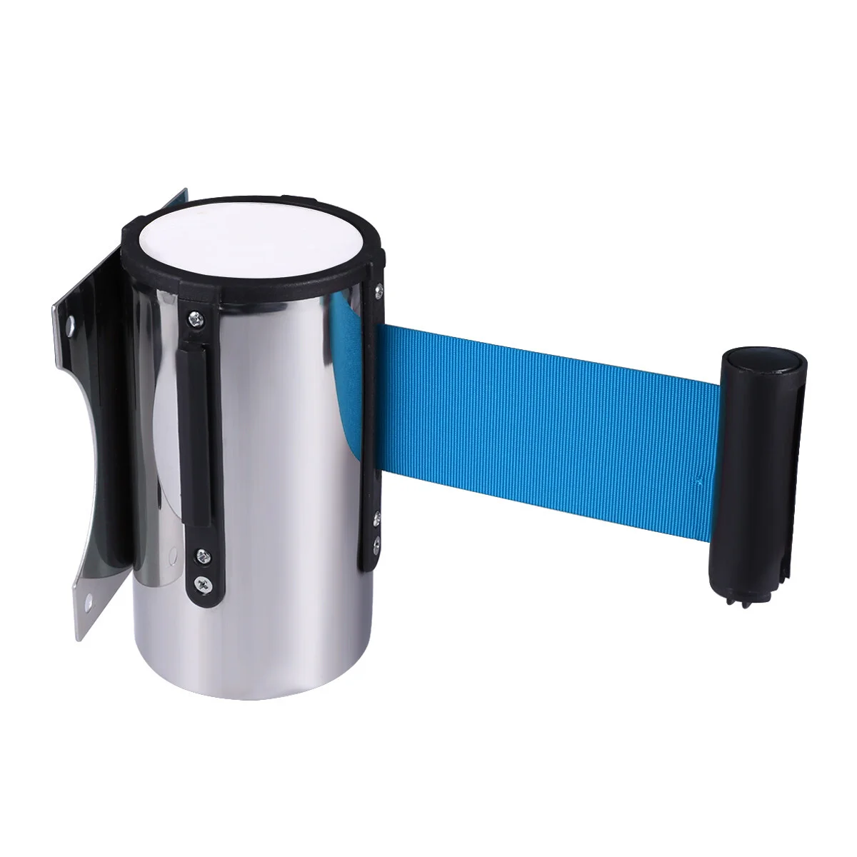 

1Pc 5M Stainless Steel Wall Mounted Telescopic Car Straps Fixed Against The Wall With Warning Tape Hanging Wall Railing