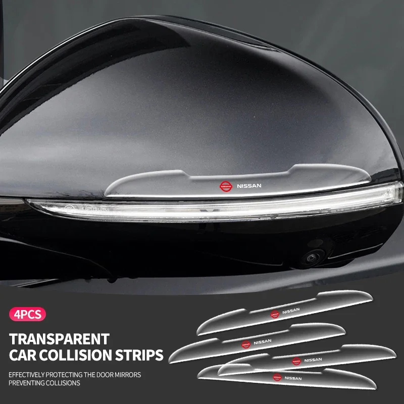 4 шт. прозрачные силиконовые защитные полоски наклейка с логотипом на дверь