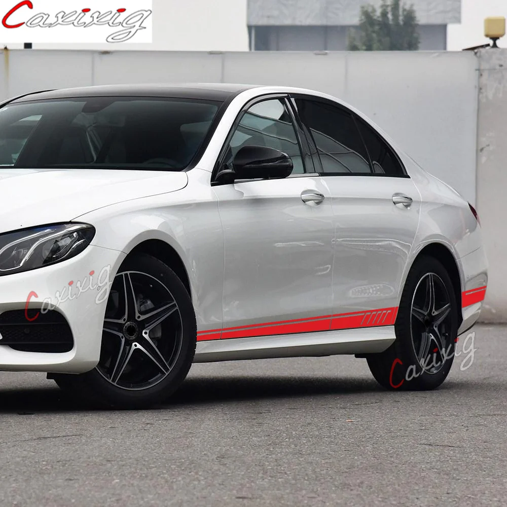 

Car Door Side Stripes Skirt Decal Sticker For Mercedes Benz E Class W212 E200 E300 E350 W213 Coupe C238 C207 A207 E63 E43 AMG