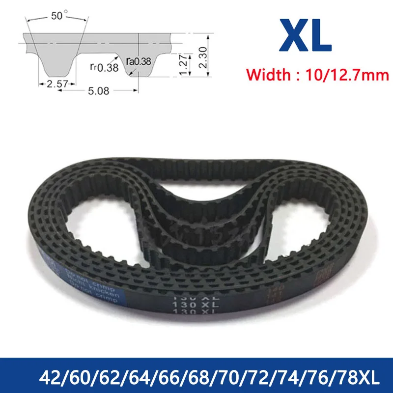 

1pc XL Timing Belt Width 10mm 12.7mm Rubber Closed Loop Synchronous Belt 42/60/62/64/66/68/70/72/74/76/78XL Pitch 5.08mm