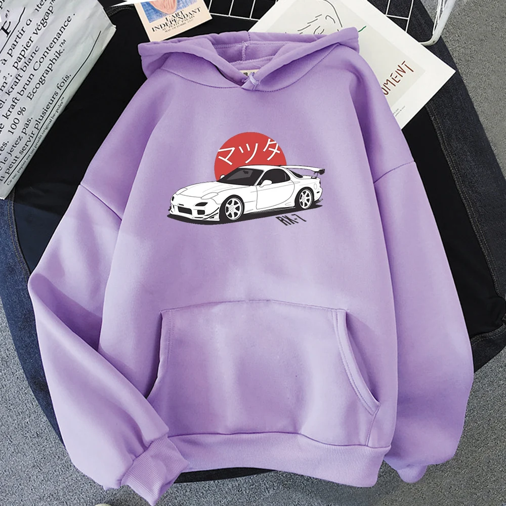 Anime Initial D Hoodies Mazda RX7 Printed Hoodies Men Women Harajuku Fashion New in Hoodies & Sweatshirts Japan Style Tops