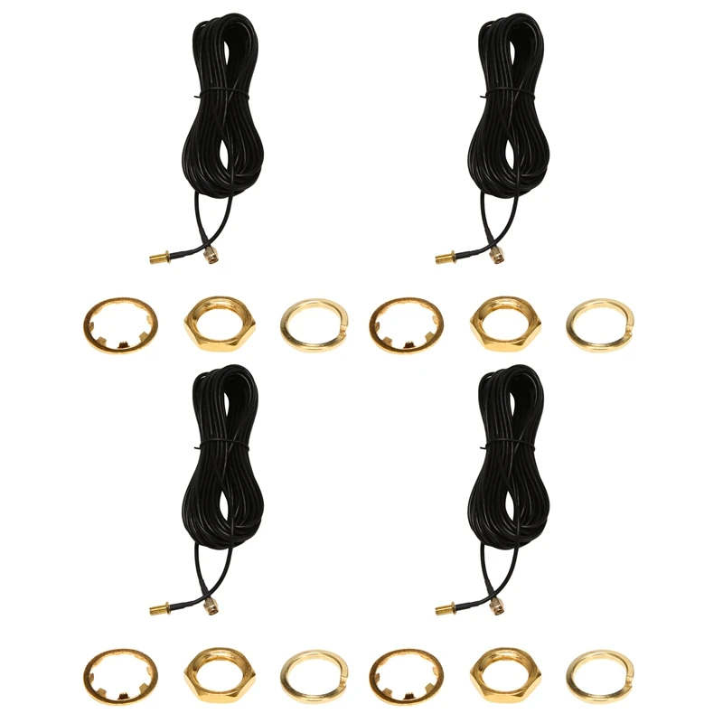 

4X RP - SMA Male To Female Wifi Antenna Connector Extension Cable Black 10 M