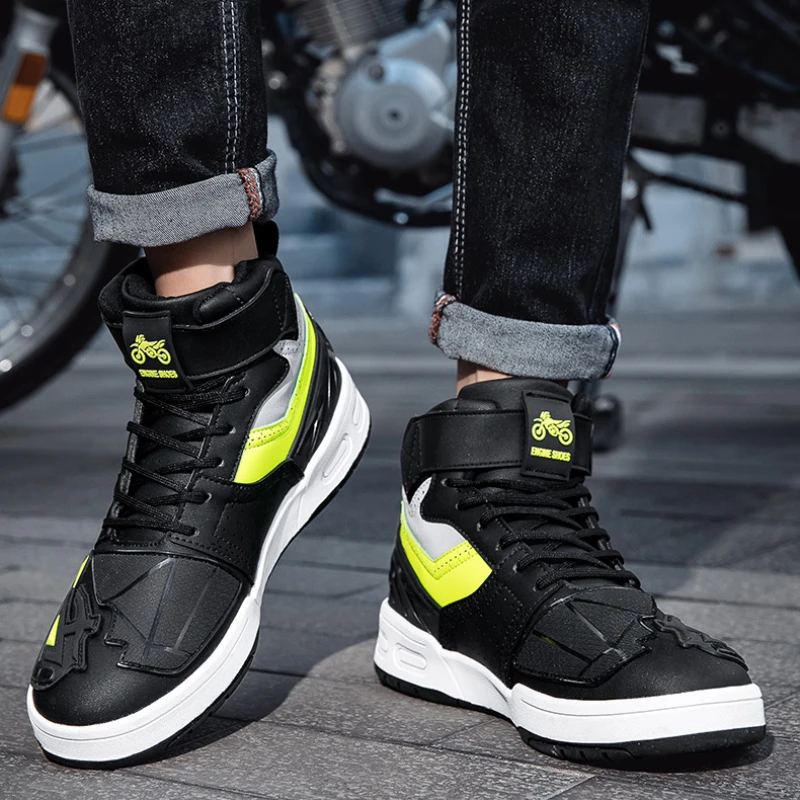 

Ботинки мужские мотоциклетные всесезонные, натуральная кожа, защита от падений, для мотокросса, гонок