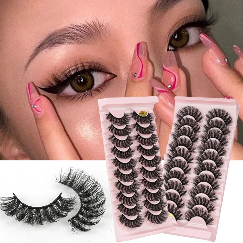 

3D Faux Hair Lashes Extension Russia DD Curl Bushy Volumes False Eyelashes New 10Pairs Natural Thick Reusable False Eyelashes
