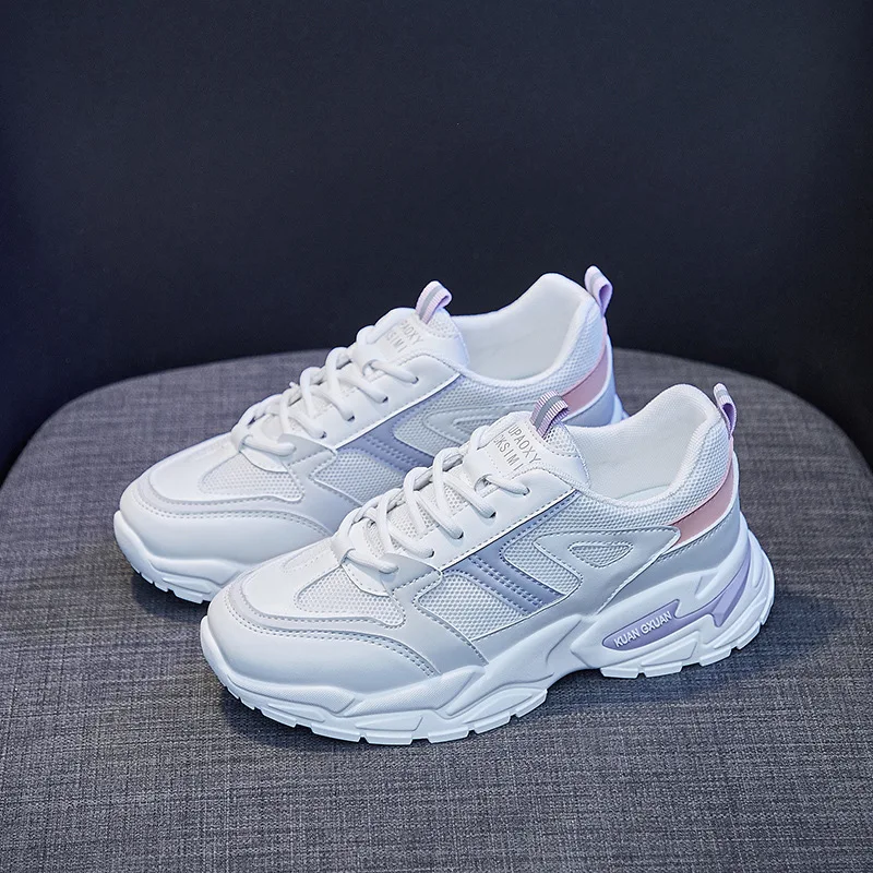 

Women Platform Chunky Sneakers Lace-up Casual Vulcanize Shoes Women Luxury Designer Old Dad Female Fashion Outdoor Sneakers