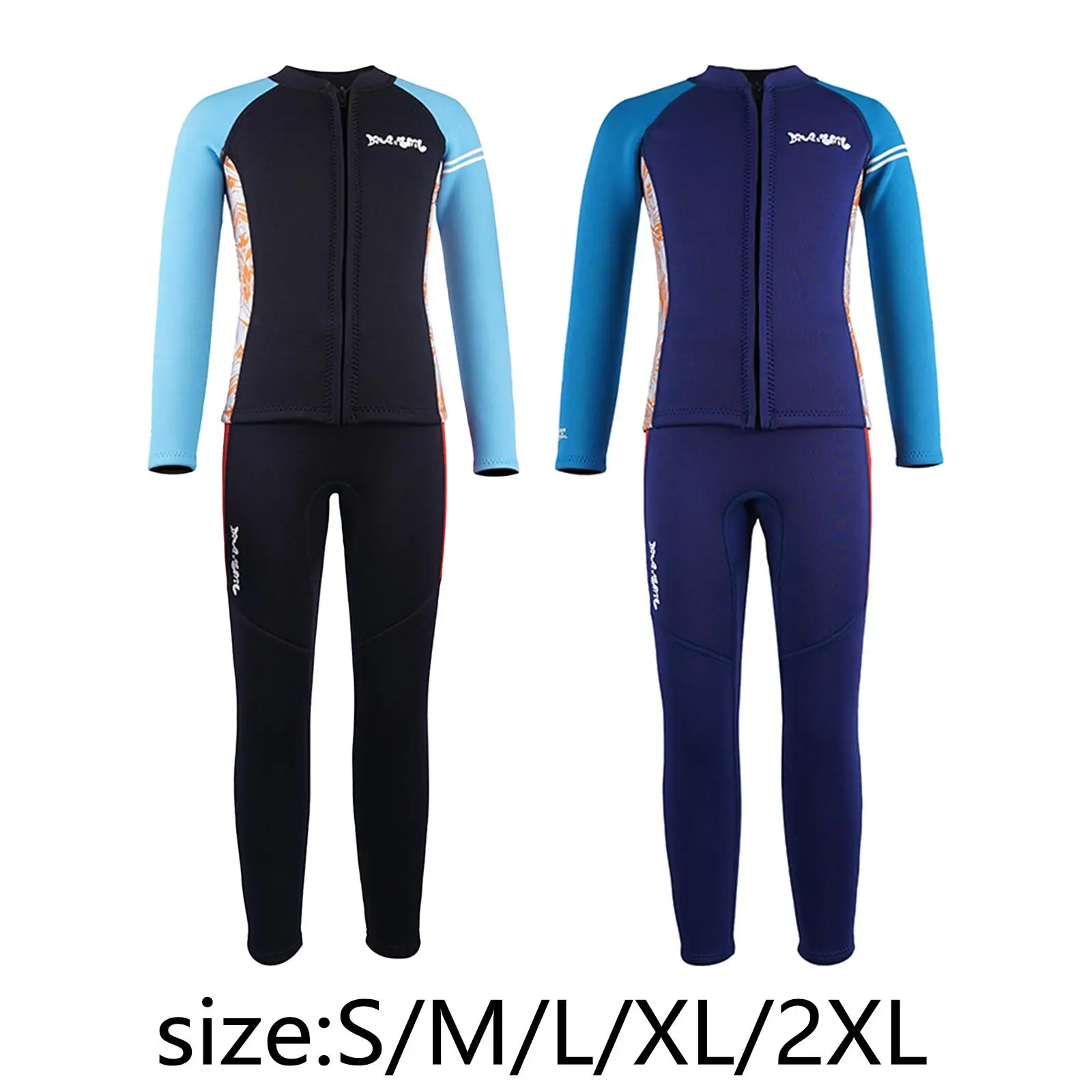 

Split Wetsuit Kids Thermal Diving Suit 2.5mm Neoprene Nylon Long Sleeve Durable