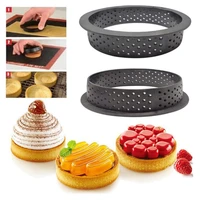 baking mould egg tart molds eggtart tools pastry side cake ring perforated round shape cutter love cake mould decor baking