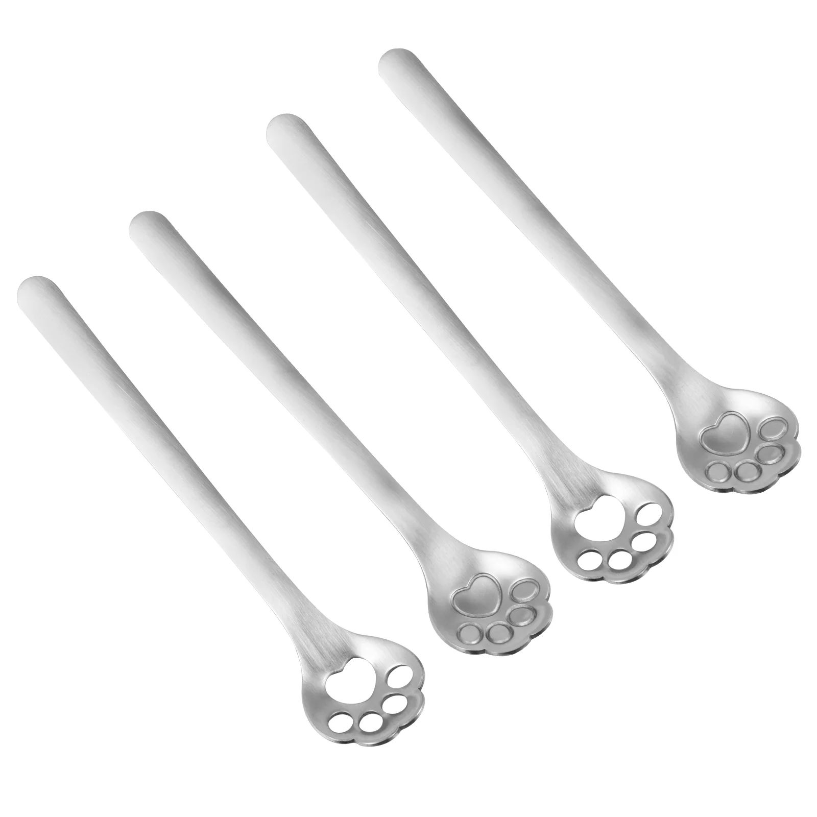 

Spoon Spoons Dessert Coffee Cat Paw Mini Stainless Steel Tea Espresso Mixing Stirring Small Cream Cocktail Ice Christmas Metal