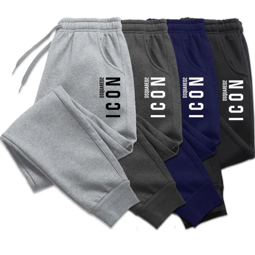 

Men's Casual Pants With Pockets Autumn Winter Fleece Trousers Drawstring Everyday Polyester Pants Gym Jogger Sweatpants