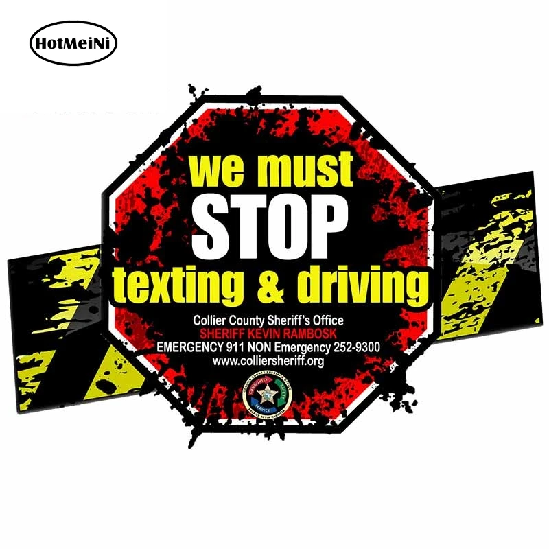 

13cm x 9cm for The We Must Stop Texting Driving Auto Decal Bumper Window Car Stickers Vinyl Material DIY Hip Hop