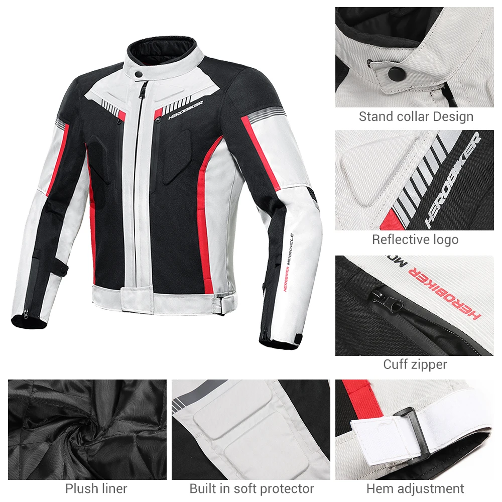 Motorbike Jacket Four Seasons Waterproof Motorcycle Jacket Suit Motocross Racing Jacket Riding Clothing Protective Gear Suit enlarge