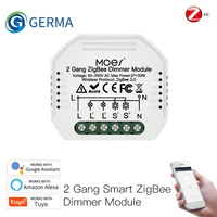 germa mini diy tuya zigbee smart 2 gang light dimmer switch module hub required smart life app alexa google home voice control