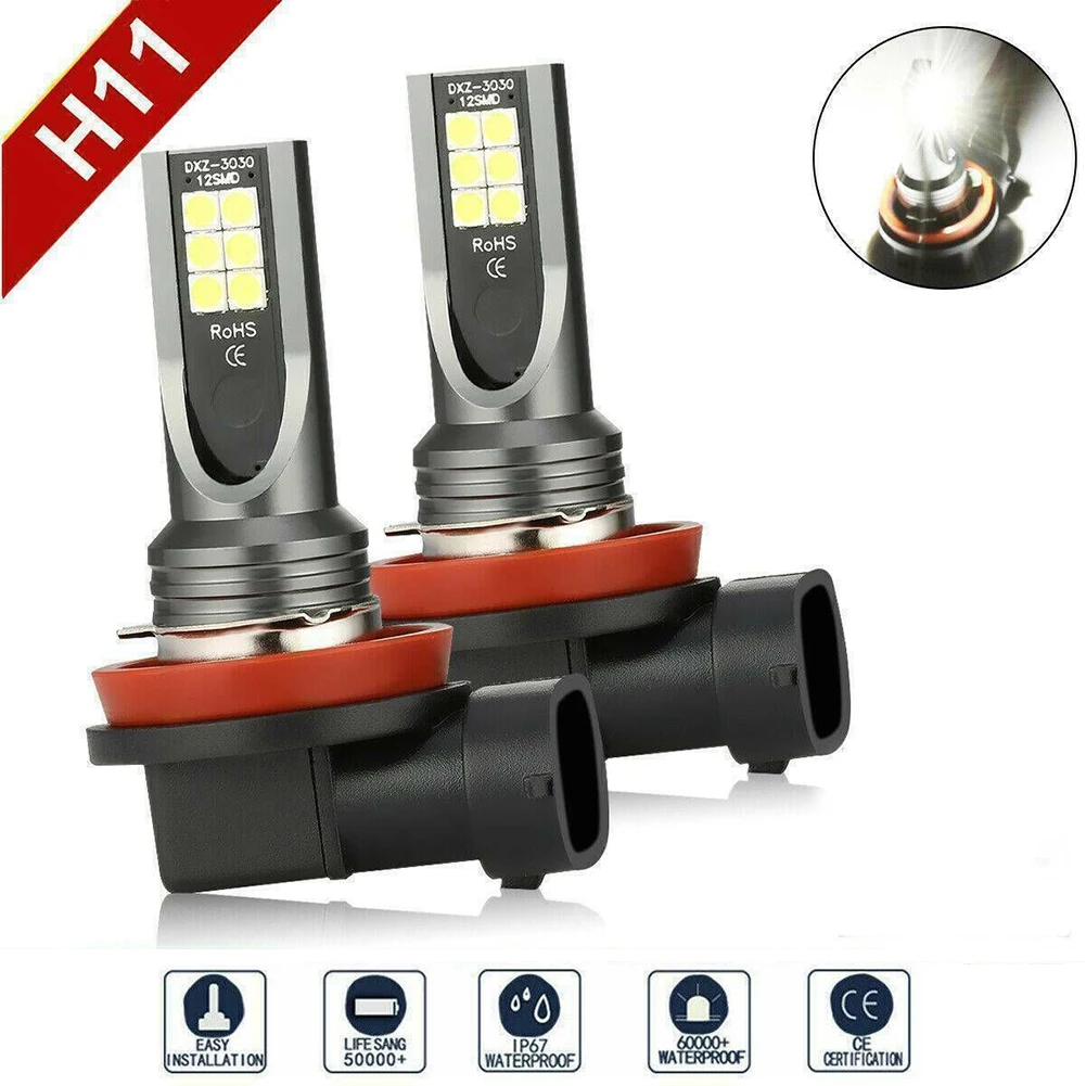 3030 LED H11/H8/H9 H11 Светодиодная фара для вождения DRL Лампа 9005/HB3/H10/9145 9012/HIR2 Совершенно