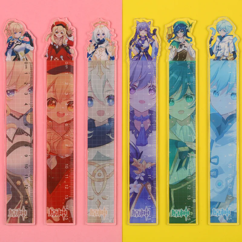 

Набор линейки Genshin Impact, прямая Линейка, аниме Klee Kawaii, канцелярские принадлежности для учебы, офиса, школы, детские принадлежности, канцелярск...