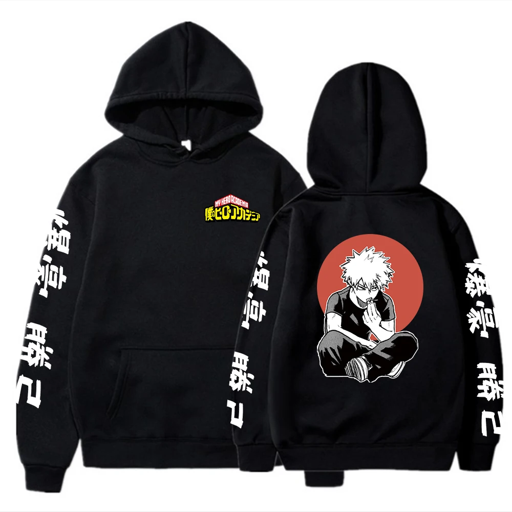 

Japanese Anmie My Hero Academia Bakugou Katsuki Long Sleeve Harajuku Hoodies Sweatshirt Pullover Hoodie for Men