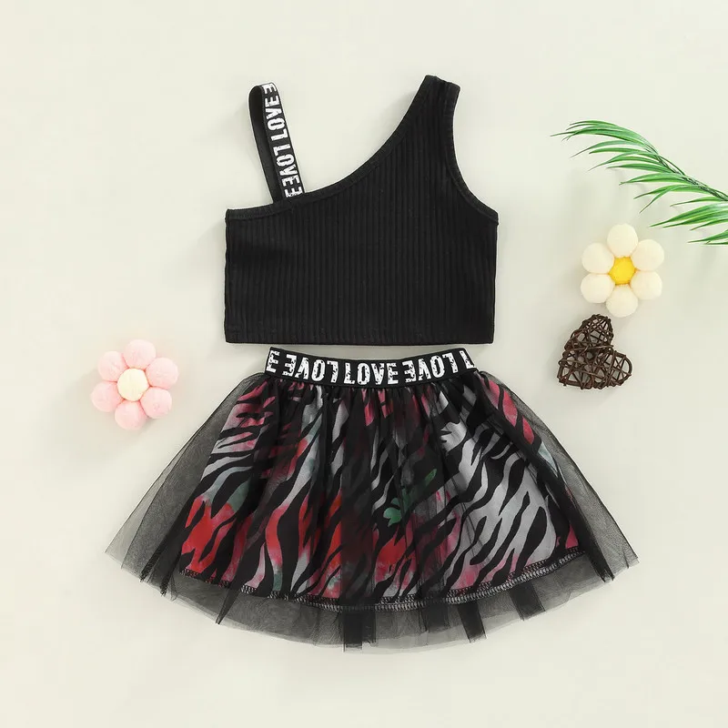 Повседневный костюм для маленьких девочек вязаные топы на бретельках с