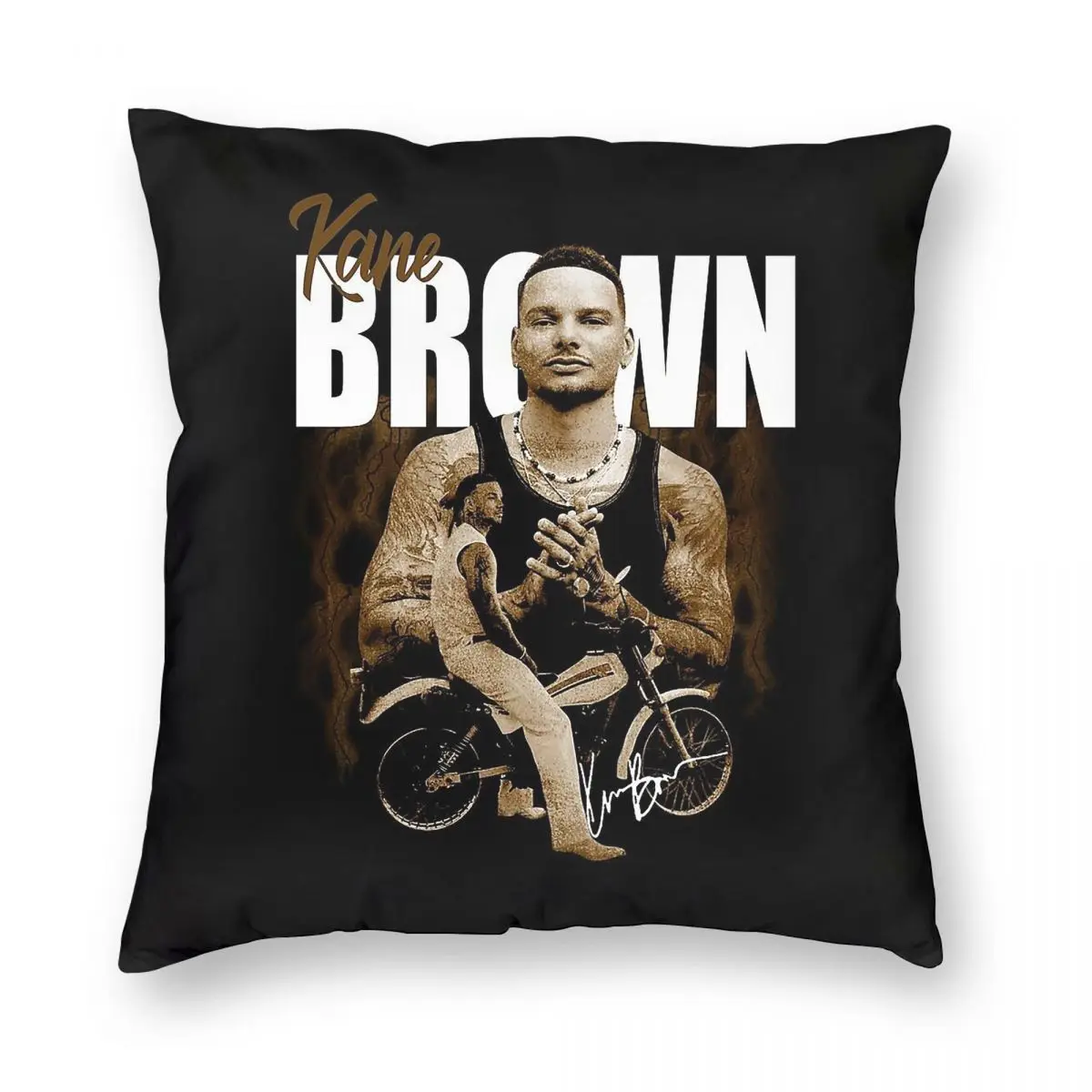 Фото Квадратная наволочка Kane Brown Ride Motorcycle из полиэстера, льна и бархата, креативная декоративная наволочка на молнии, чехол для подушки для комнаты №5