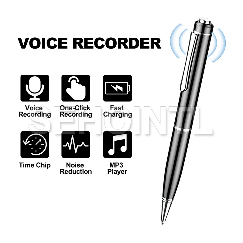 

SEHOINTL Digital Pen Voice Recorder Mini Audio Recording Device Portable USB MP3 Player Activated Recorder for Lectures Meetings
