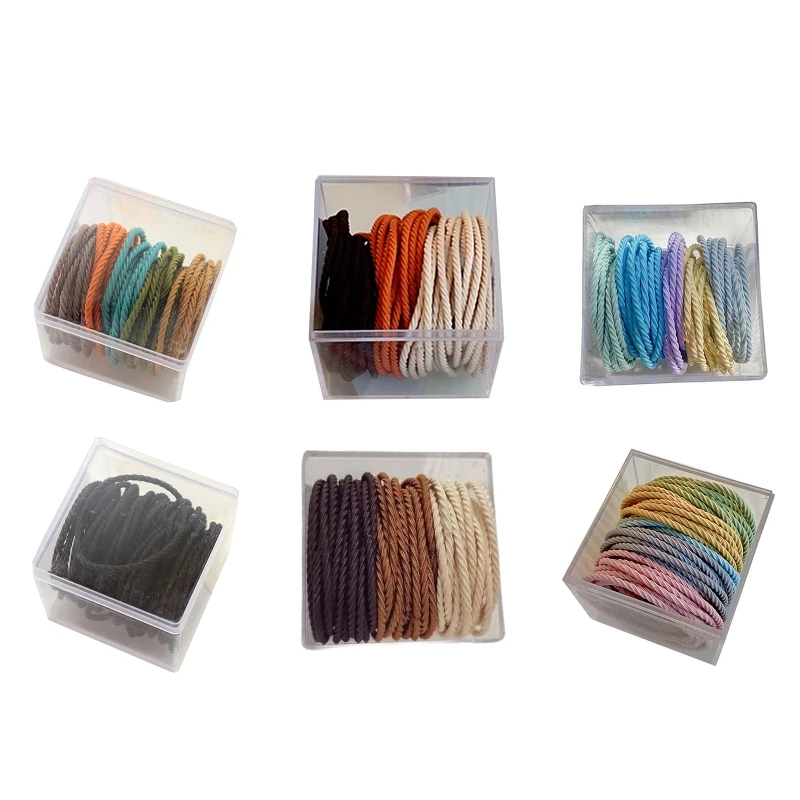 

50 Pcs Elastic Hair Bands Seamless Thick Hair Ties Rubber Band Hair-Binding Rope for Thick and Curly Hair Durable