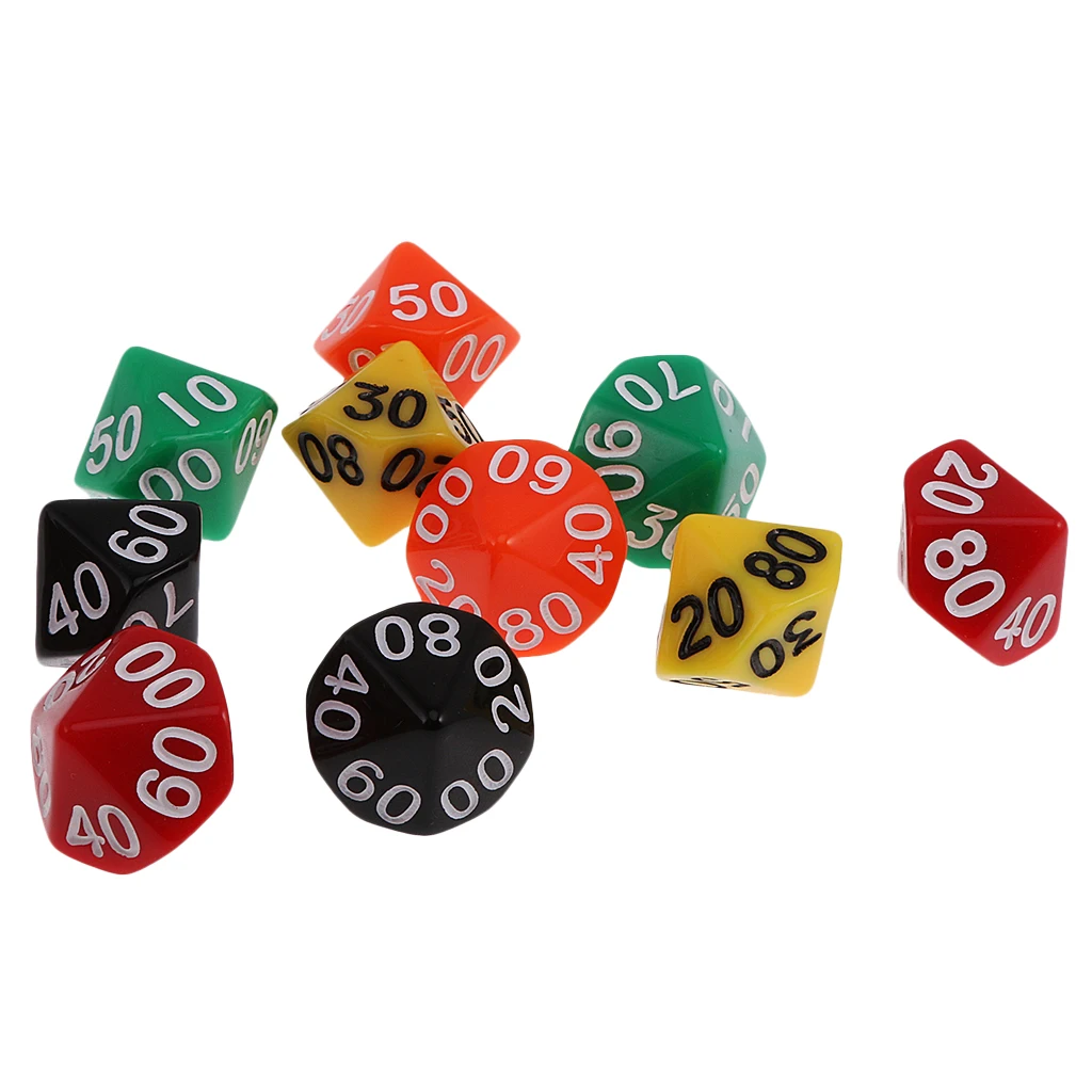 

10 Pieces of Ten-sided D10(00-90) Playing D&D RPG Board Game Favours